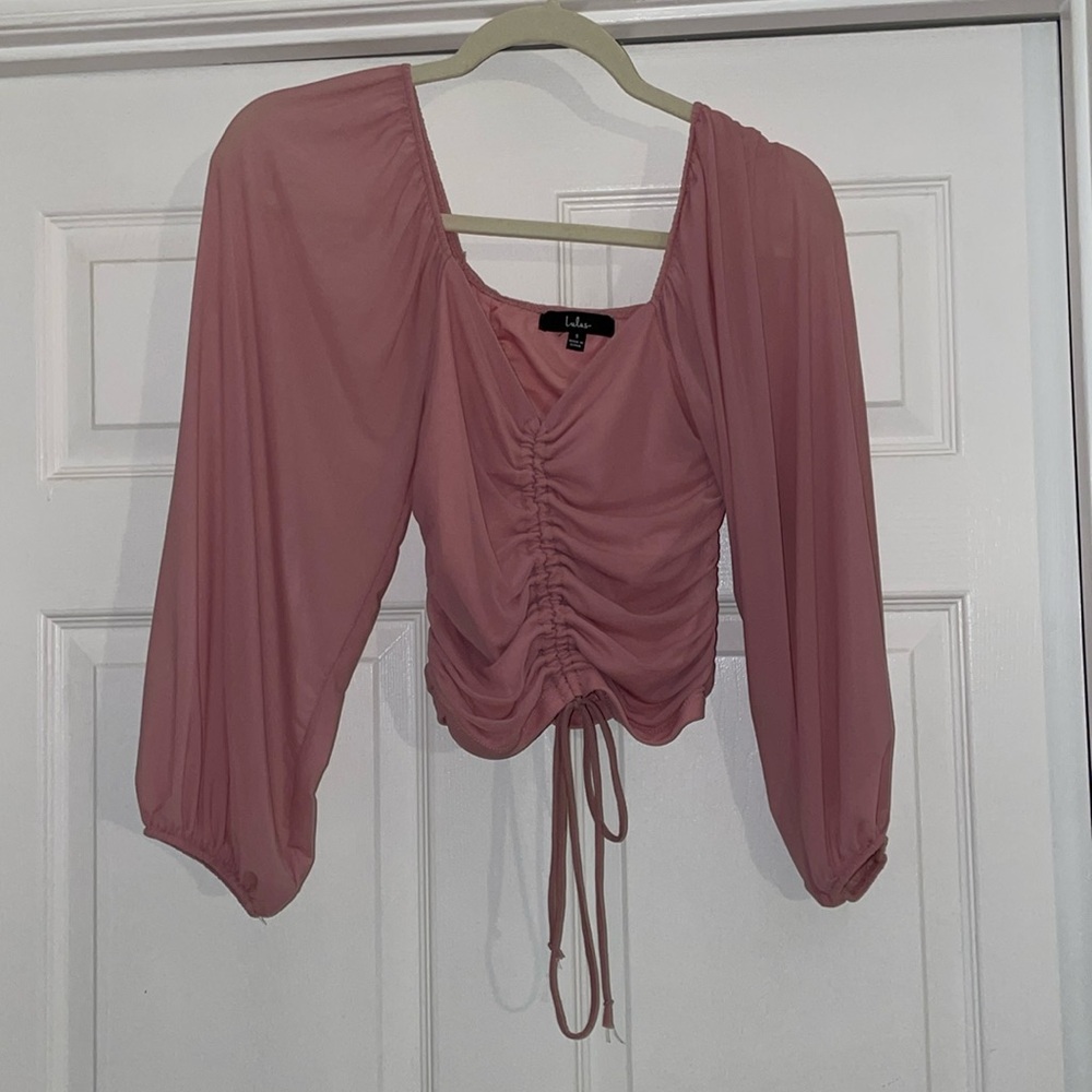 Lulu’s light pink cinched pink top, size small